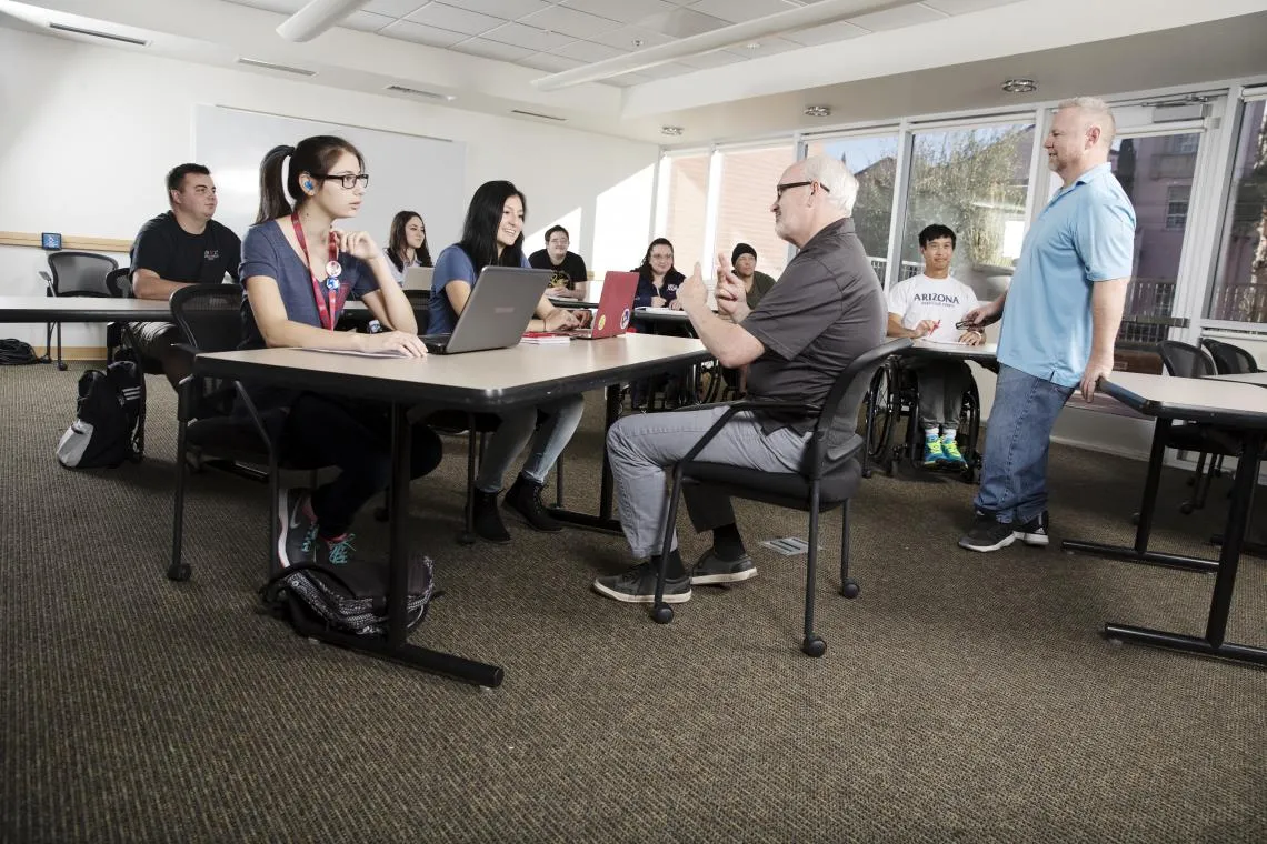 Several people in a classroom